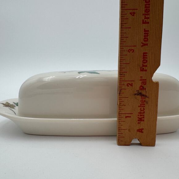 Vintage Butter Dish Woodbine by Syracuse Carefree Fine China 1960's 1/4 lb - Picture 7 of 10